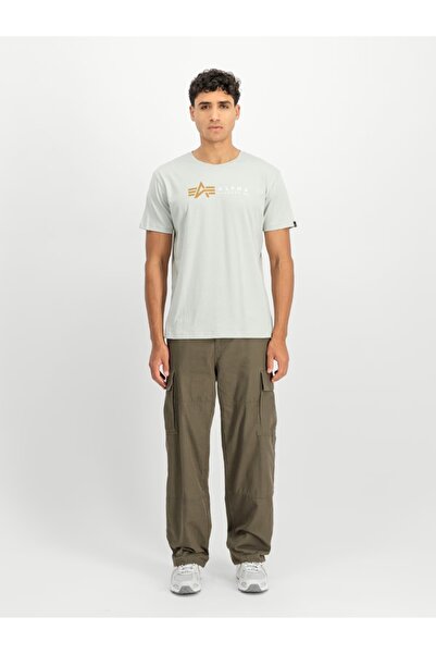 Alpha Industries Tricou bărbătesc Alpha Label Stone Albastru deschis
