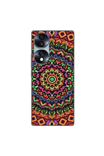 OEM Husa compatibila cu Honor 70 Silicon Gel Tpu Model Colorfull Mandala Oran...