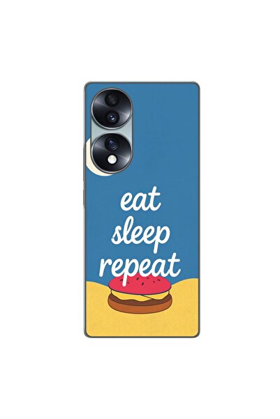 OEM Husa compatibila cu Honor 70 Silicon Gel Tpu Model Eat Sleep Repeat