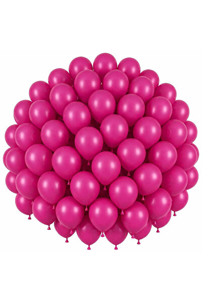 BeySüS Fuchsia Color Latex Pastel Balloon (30 cm) - 50 Pieces