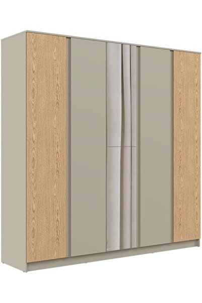 Danube Home Bellano 5 Door Wardrobe With Mirror | Sturdy Closet Clothes Stora...