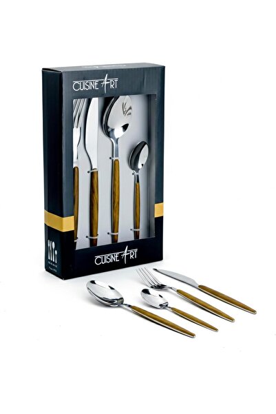 Generic Vesper 16-piece cutlery set - elegant wooden stainless steel cutlery ...