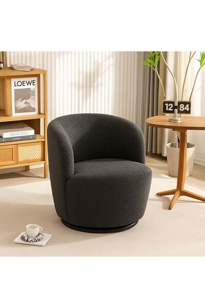homejoyz Chair Boucle Fabric and Swedish Wood-Mystic Groove-66X52X69 cm