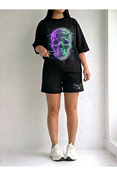 EFFRENATU Women's Oversize Avo Basic T-Shirt and Wide Leg Sweatpants Set |   ...