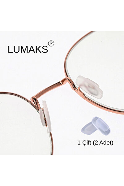 LUMAKS Interchangeable Silicone Glasses Nose Pads 1 Pair (2 Pieces) – Transpa...