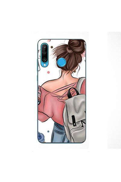 OEM Husa compatibila cu Huawei P30 Lite Silicon Gel Tpu Model Girl Fashion Sc...