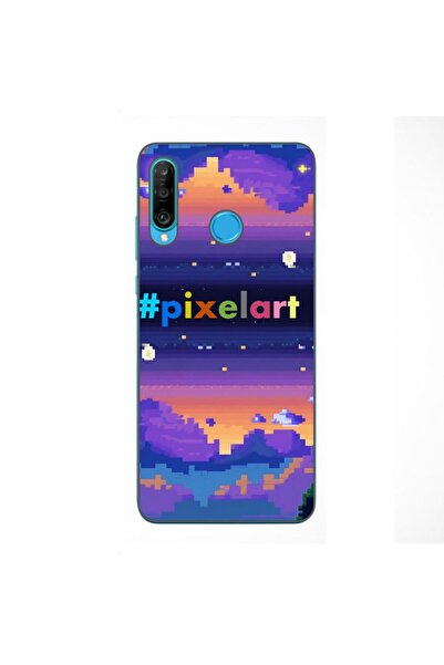 OEM Husa compatibila cu Huawei P30 Lite Silicon Gel Tpu Model Pixel Art Peisaj