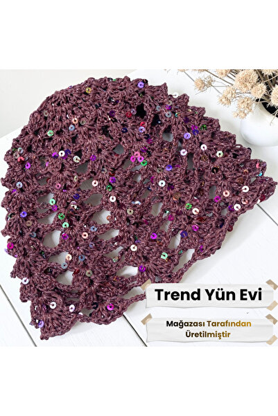 TrendYünEvi Yazlık Pullu Saç Filesi (tarçın Rengi)