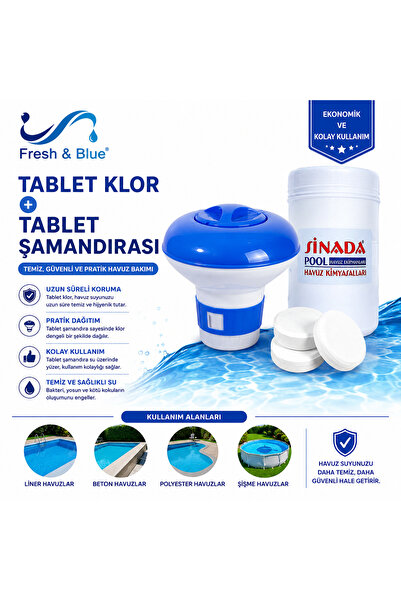 Fresh & Blue 5X200 Gram Tablet Klor ve Tablet Şamandırası Avantaj Paketi