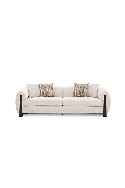 Midas Furniture أريكة شينيل بثلاثة مقاعد 236x99x72 سم بلون الكريم