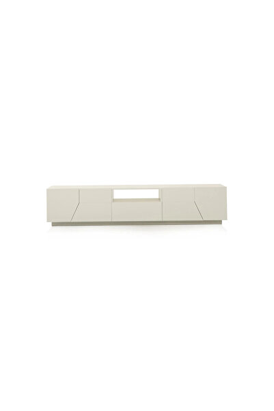 Midas Furniture حامل تلفزيون خشبي 220×43×46 سم أبيض