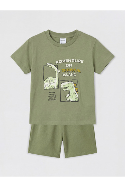 LC Waikiki Set pentru bebeluși băieți cu imprimeu cu dinozauri