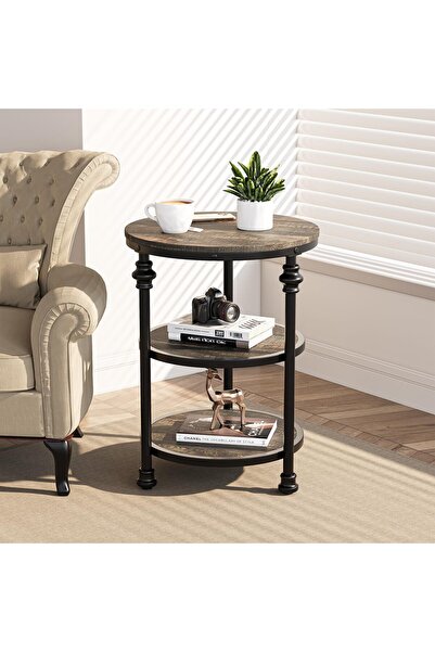 Garvee MDF Roman Column Side Table 1 PB 1 Iron Muebles De Salon Durable and E...