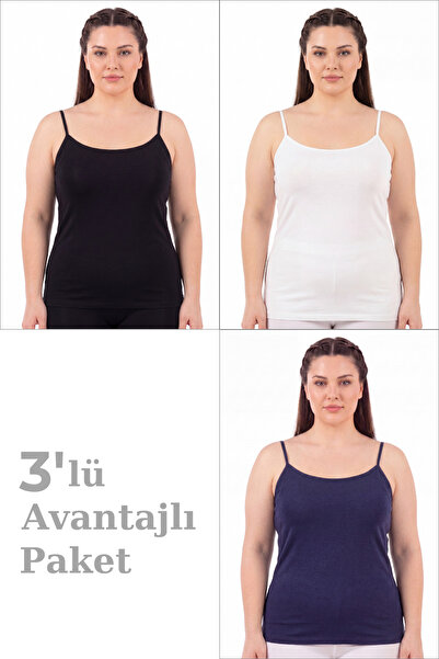 Arma Yıldız Tricou cu bretele din bumbac Lycra pentru femei, mărime mare, țes...
