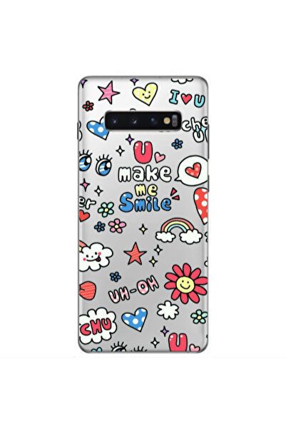 Other Samsung S10 Plus Rainbow flowers Transparent Silicone TPU Θήκη