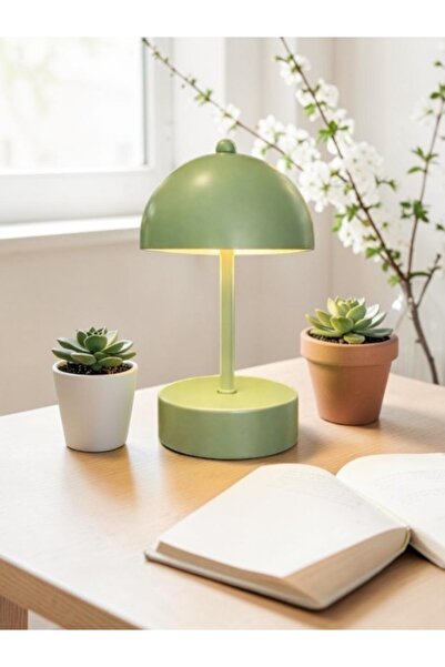AVİZEM360 Mantar Kablosuz PİLLİ LED Masa Lambası Dekoratif Gece Lambası