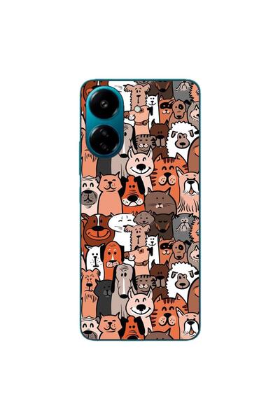 OEM Case compatible with Xiaomi Redmi 13C 4G Silicone Gel Tpu Model Dogs and ...