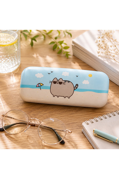 Pusheen Etui pentru ochelari cu pisica adorabila, model pastel de vara, ideal...