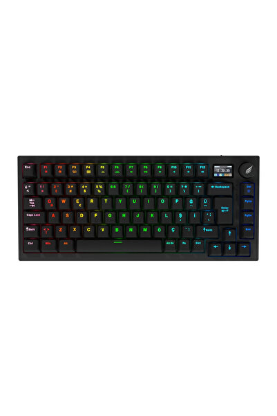 HAWK HK520 Mekanik Prelubed Switch RGB Tri-Mode Kablosuz/Bluetooth %75 Full T...
