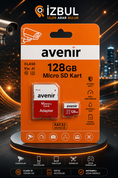 AVENİR Micro Sd Memory Card Class 10 U3 – Secure Recording, Fast, Fat32 Suppo...