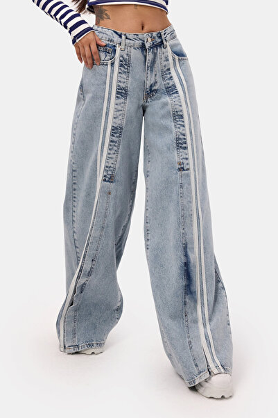 it's basic Blugi de damă, culoare denim, 3s6-27, croială Palazzo, cu design d...