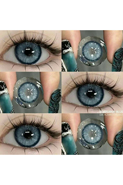 EYESSTORE SEMPORNA BLUE DOĞAL GÖRÜNÜMLÜ MAVİ GÖZ LENSİ NUMARASIZ 1 YILLIK