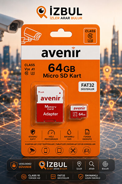 AVENİR Micro Sd Memory Card Class 10 U3 – Secure Recording, Fast, Fat32 Suppo...