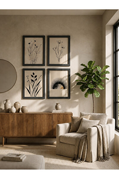 Bourdua Design Botanik Galeri Dörtlü Salon Koleksiyonu | Botanik Duvar Sanatı...