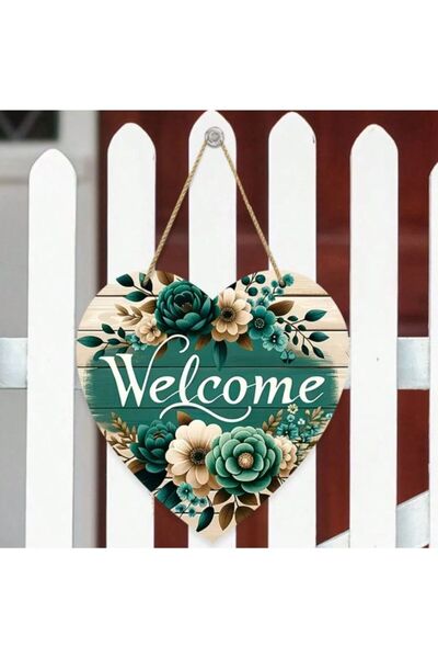 YALOVA SHOP Uv Printing Modern Heart Design Stylish Door Ornament Welcome Doo...