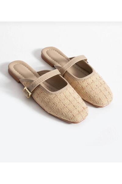 mersin md tekstil Women's Tweed Woven Detailed Leather Band Home and Outdoor ...