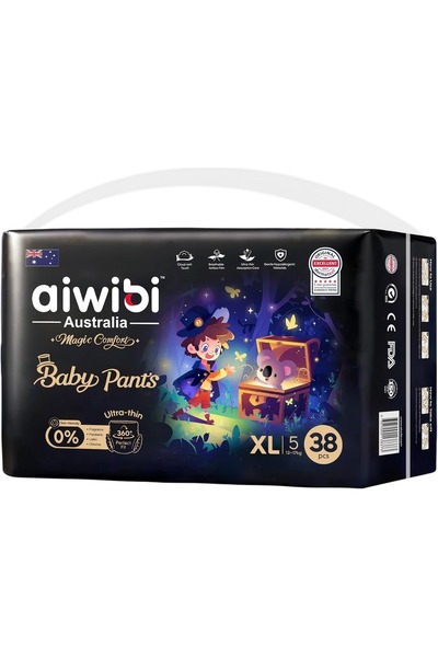 Aiwibi Magic Comfort Baby Diapers Pants, (Large, 40, count)