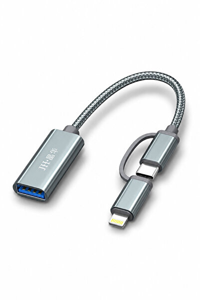 JINGHUA Lightning ve Type-C OTG Dönüştürücü Kablo, USB 2.0 Adaptör, iPhone iP...