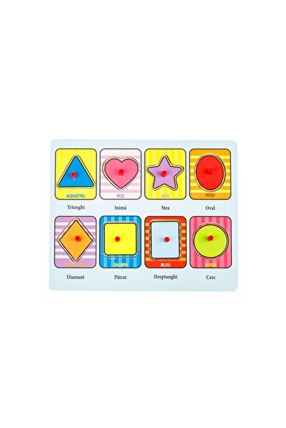 OEM Puzzle educativ din lemn pentru copii, Puzzle Incastru din Lemn Forme Col...
