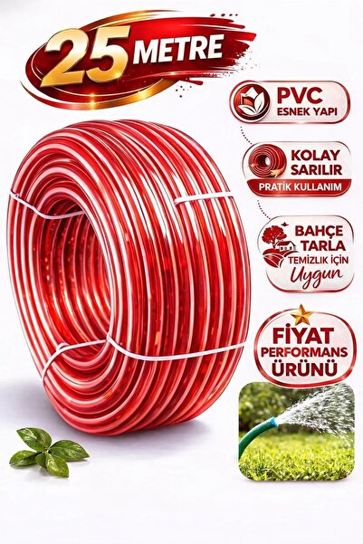 Galeriyo 25 Metre PVC Bahçe Hortumu – Basınca Dayanıklı, Esnek ve Uzun Sulama...
