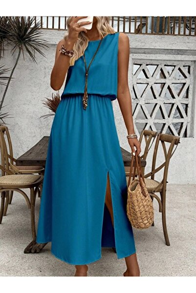 Iuliashop Rochie midi Brenda Turcoaz - M