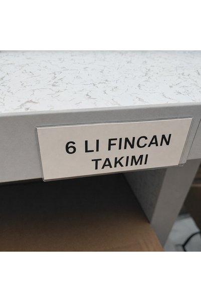 ETİKETLİK FİYATLIK Raf-Alt38 Raf Front Label Holder - Adhesive from the Bottom 8X3Cm Label Holder 36 Units