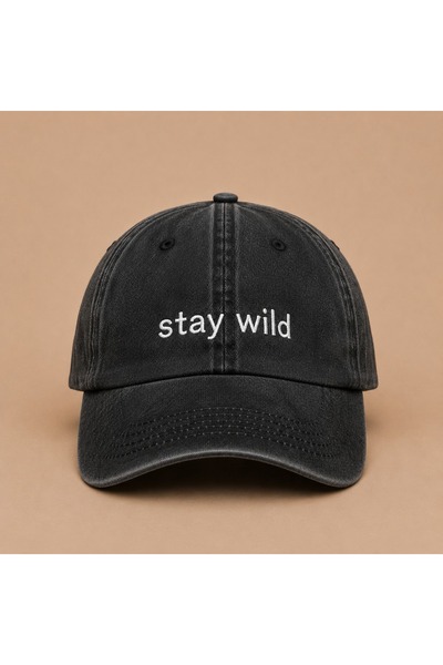 WeavedCo Stay Wild Written Vintage Washed Cap