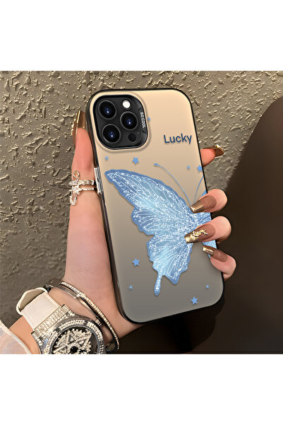 PATTERNOVA iPhone 13 Pro Max Uyumlu Nazarik Kelebek Desenli, Tam Kaplama Koru...