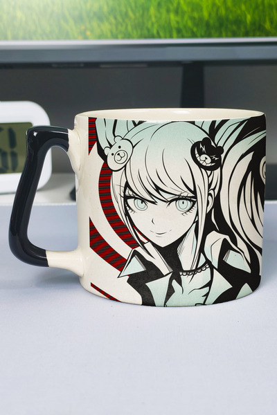 ZipZap كوب سيراميك فاخر مطبوع عليه Danganronpa (قطعة واحدة) بمقبض أسود خاص بم...