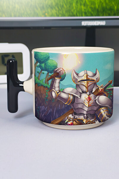 ZipZap Terraria Printed Ceramic Luxury Mug (1 Piece) T-Shaped Special Black H...