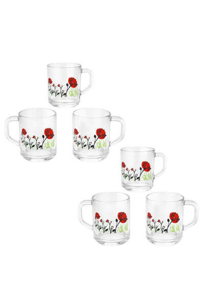 OEM Set de 6 căni de sticlă, modele diverse, 246 ml