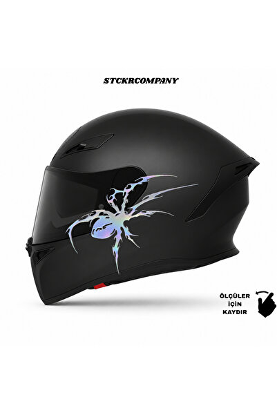 STCKRCO Gothic Kask Sticker – Motor Kaskı İçin Premium Örümcek Sticker - Moto...