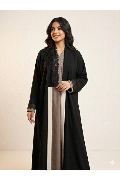 Generic Formal and elegant abaya with pleated details at the front casual fit...