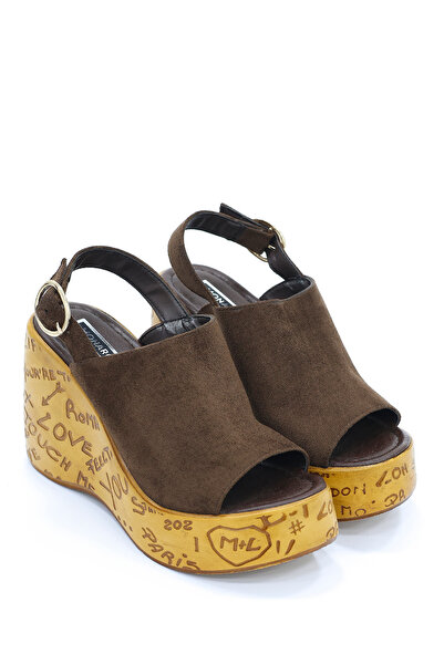kajal ayakkabı Mnrs 1008 Wedge Heeled Adjustable Shoes