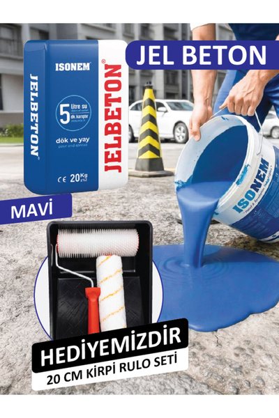 Isonem Jel Beton Kendinden Yayılan Zemin Kaplaması 20 kg - Mavi (20 cm Kirpi ...