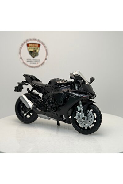 MSZ Oyuncak Yamaha YZF-R1 1:18 Ölçek (12cm) Diecast Model Motosiklet (Mat Siyah)