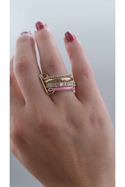 Jerie Set of 4 Enameled Design Rings