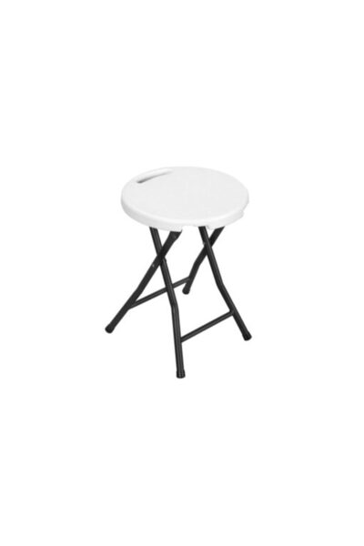 Target Home Πτυσσόμενο σκαμπό Stroll-S, κάθισμα από HDPE, λευκό, Ø32×45.5εκ.,...