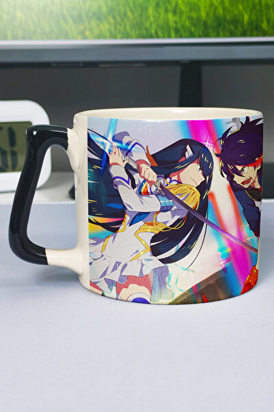 ZipZap كوب سيراميك فاخر مطبوع عليه رسومات أنمي Kill la Kill (قطعة واحدة) بمقب...