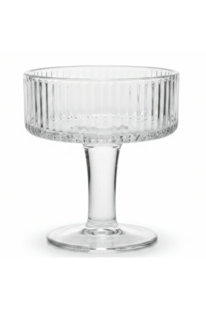 AKDC Elegant Ribbed Footed Glass Ice Cream Cup | 100 ml